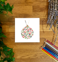Floral Bauble Christmas Card