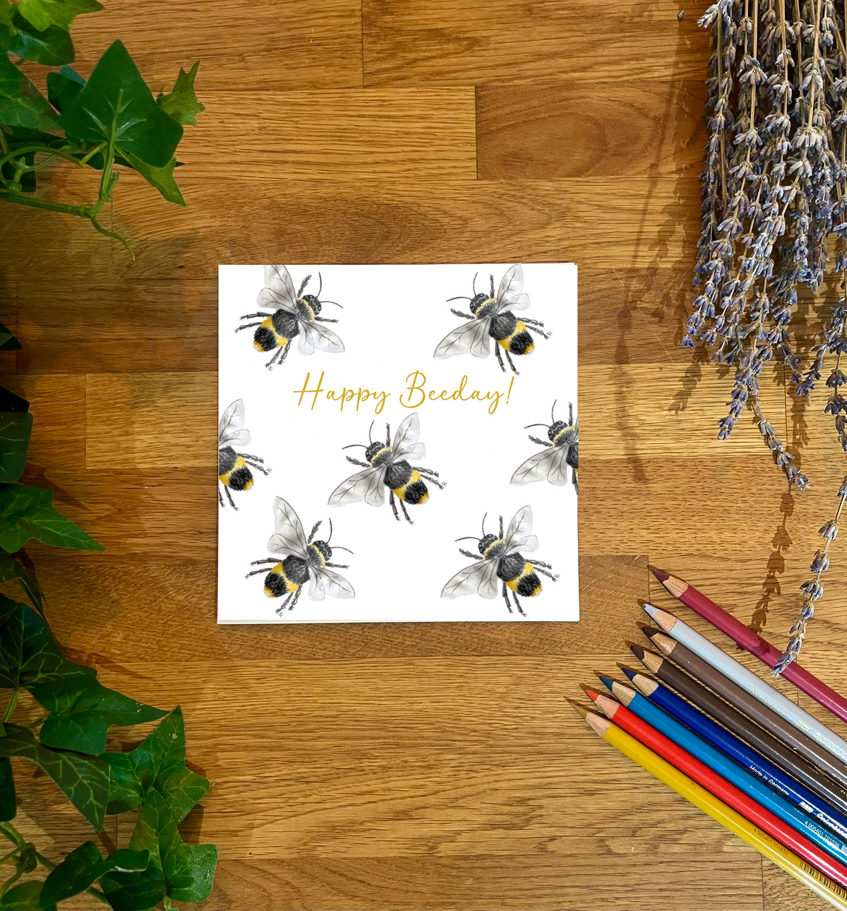 Happy Beeday Bumble Bee Card