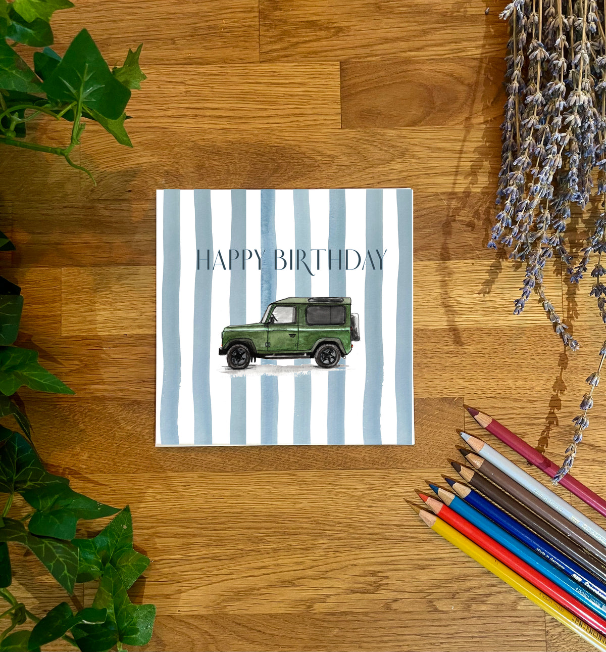 Land Rover 90 Birthday Blue Card