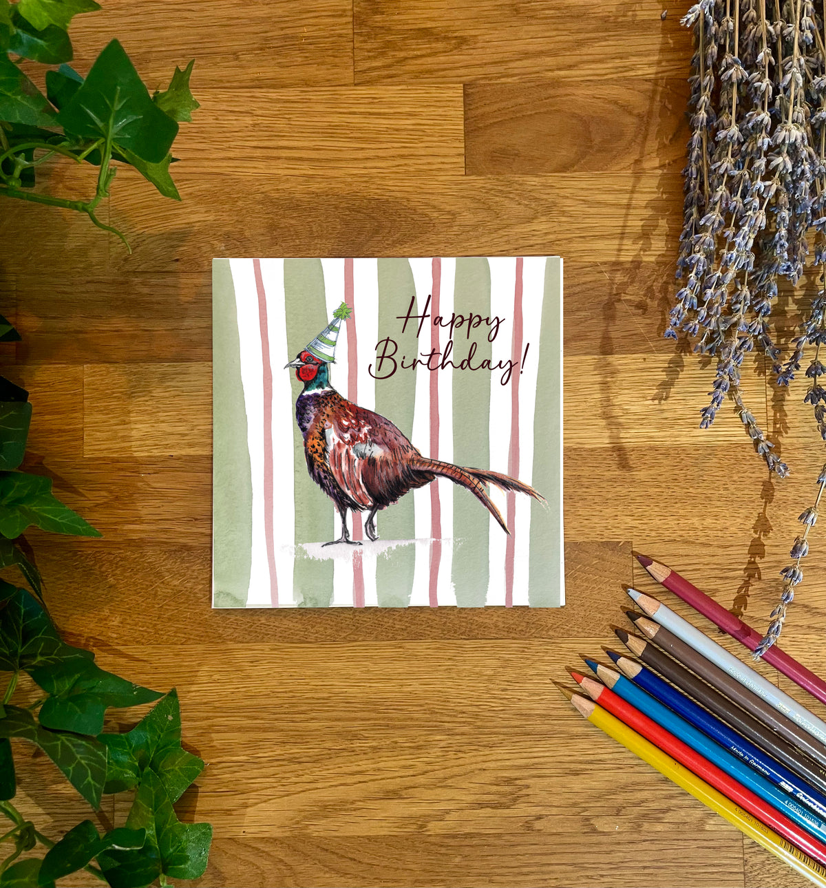 Pheasant Strolling Birthday Card