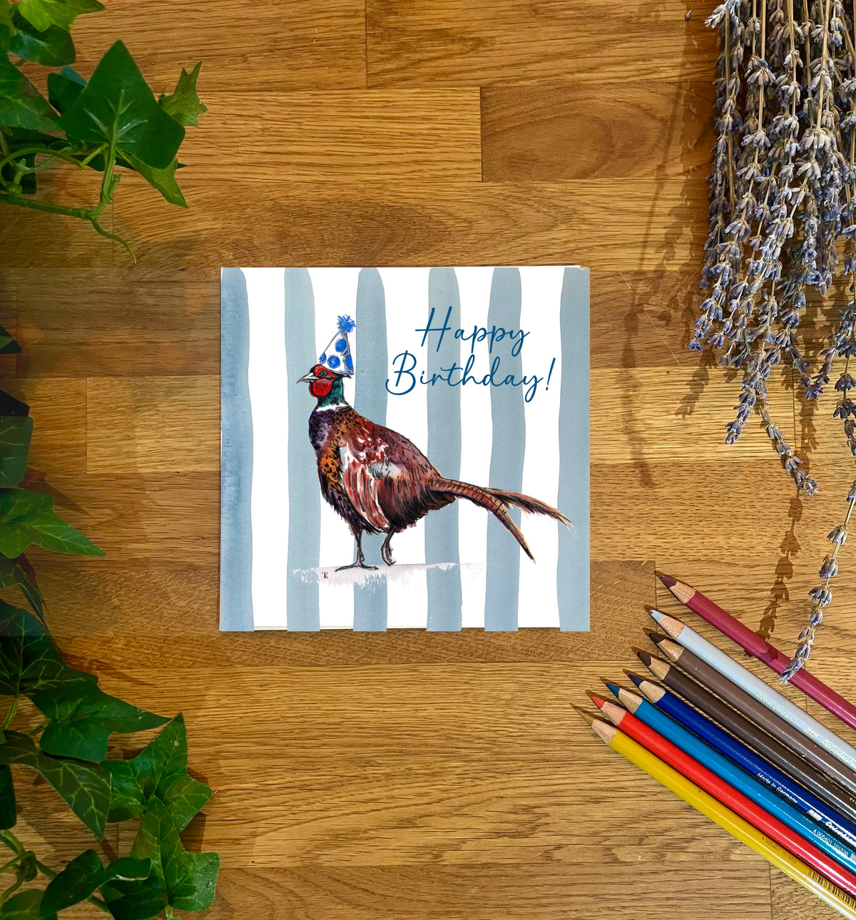Pheasant Strolling Birthday Card