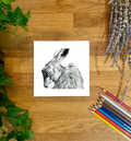 Hare 'Solitude' in Graphite Blank Card