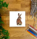 Hare 'Waiting' Blank Card