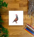 Partridge I in Santa Hat Christmas Card