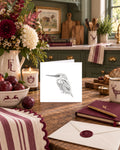 Kingfisher graphite Blank Card