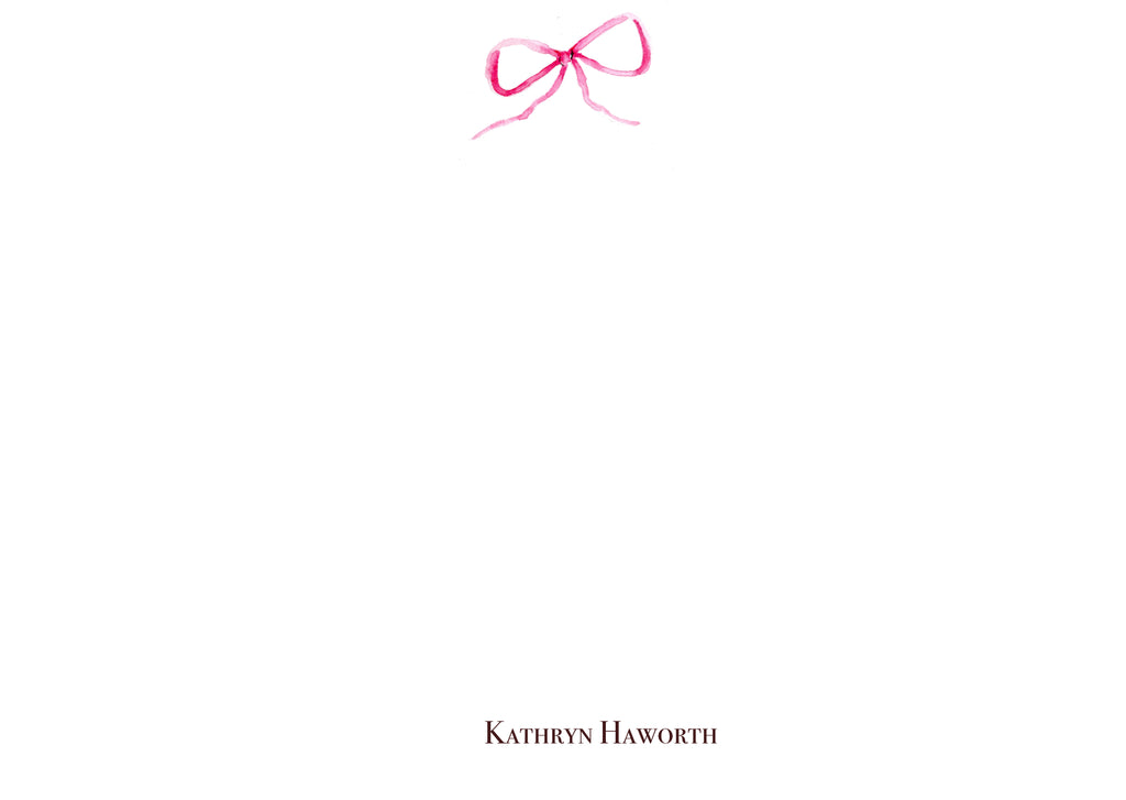 Pink Small Bow Notecard Set