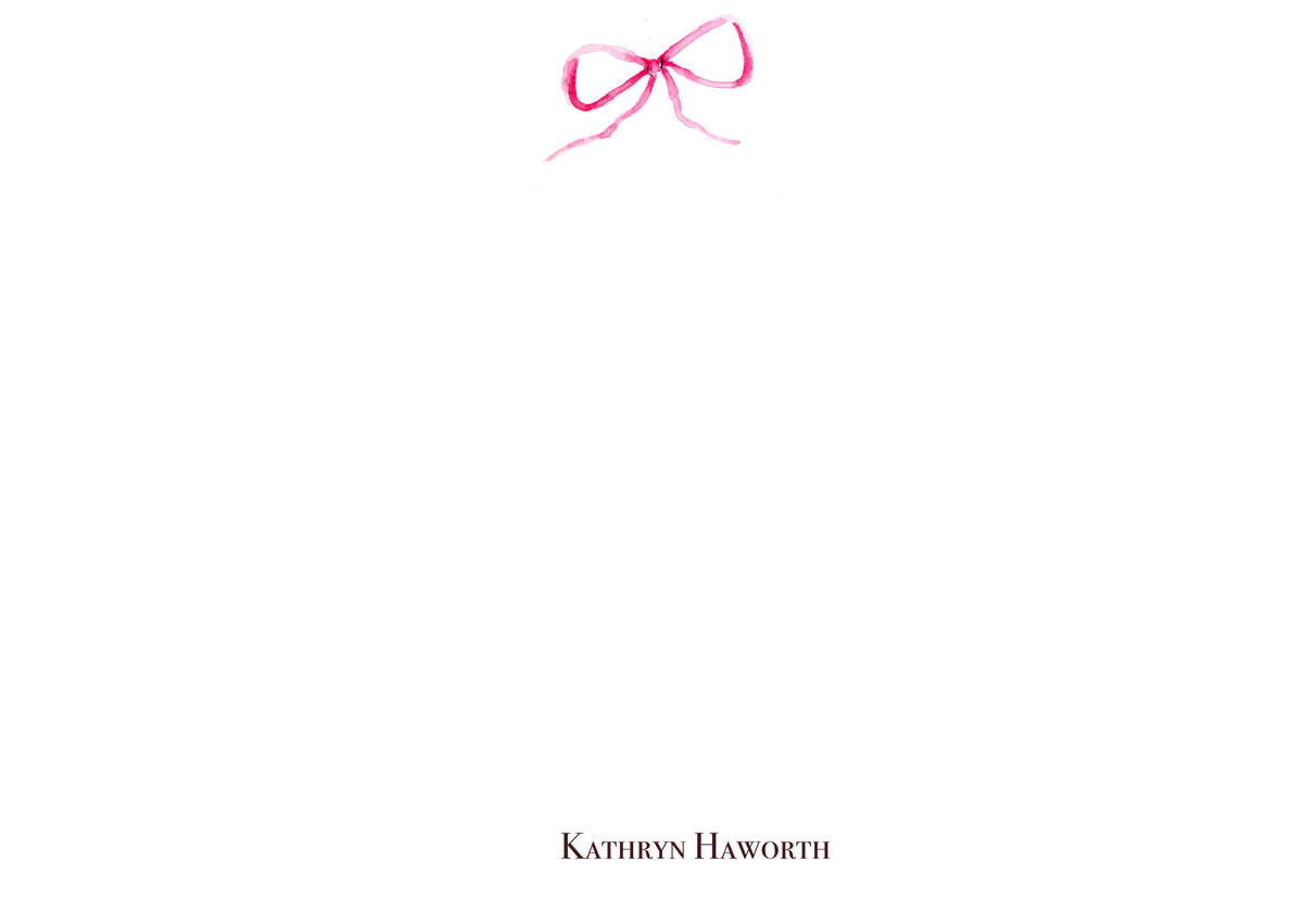 Pink Small Bow Notecard Set