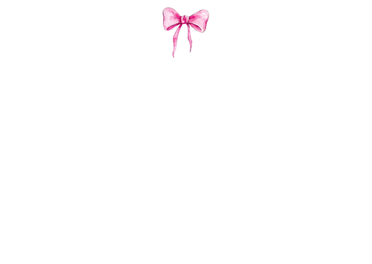 Pink Large Bow Notecard Set