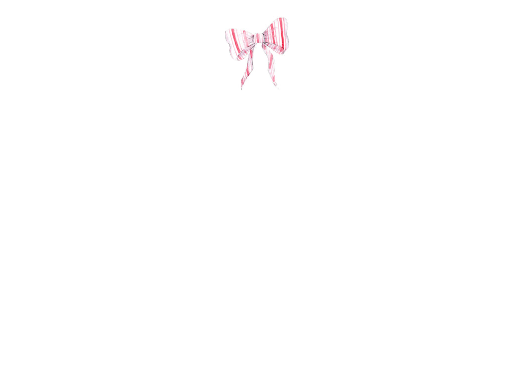 Pink Ticking Bow Notecard Set