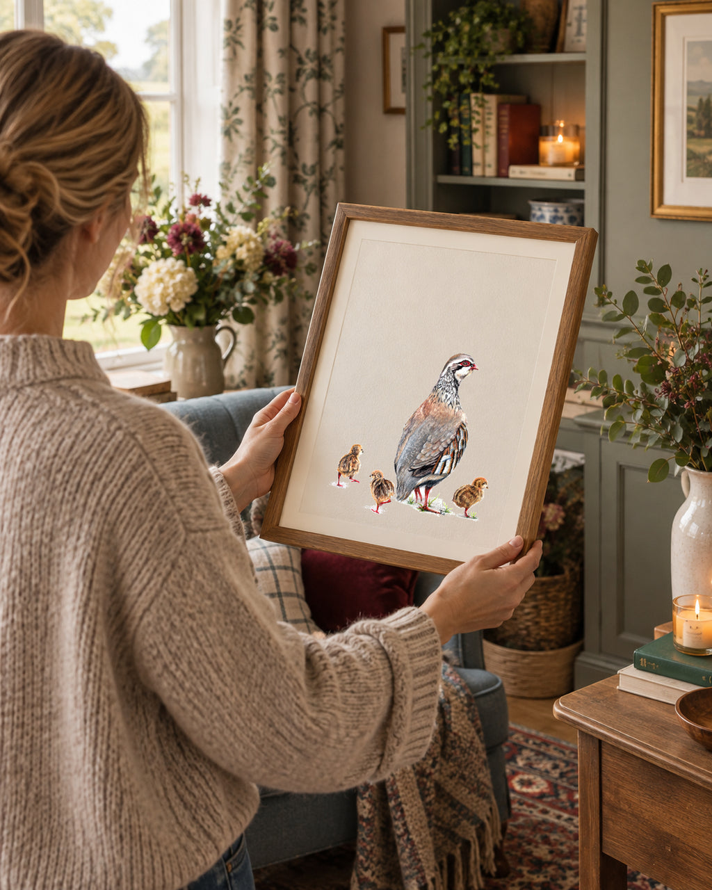 Partridge and Chicks Art Print