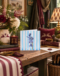 bluebell blue striped background Blank Card