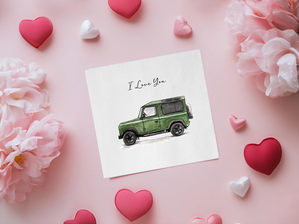 Land Rover 90 Valentine's Card