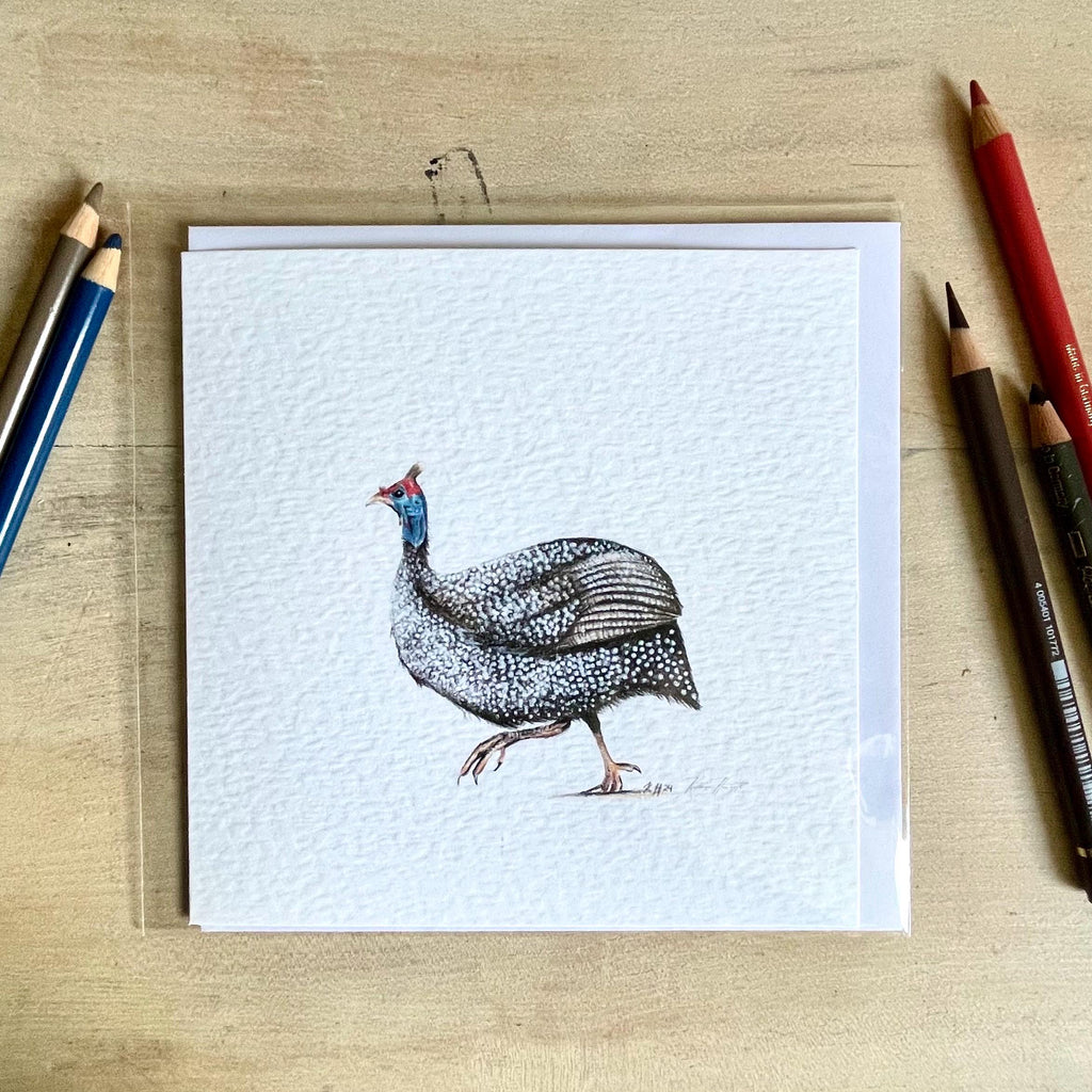 Guinea Fowl Blank Card