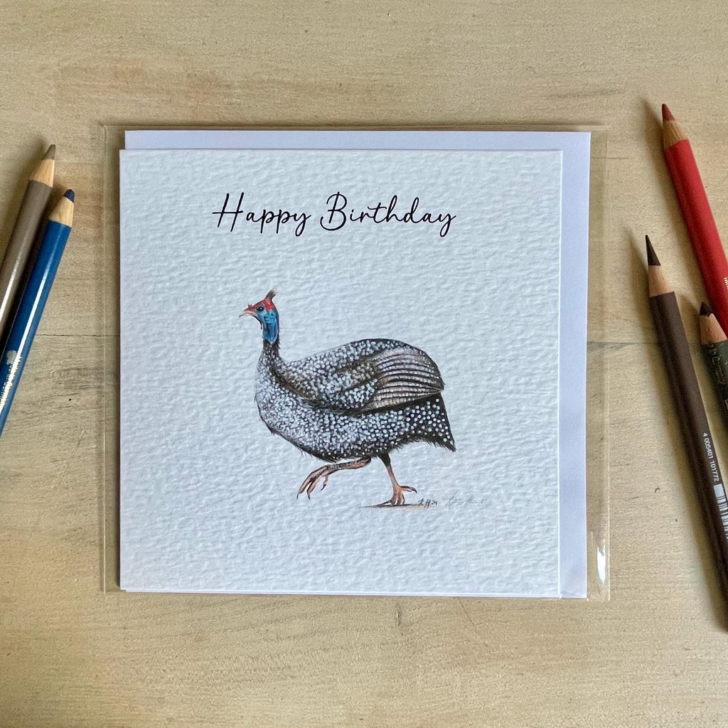 Guinea Fowl Birthday Card