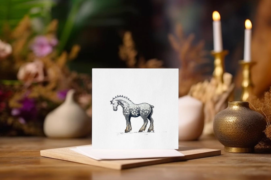 Watercolor Shire Horse Greetings Card