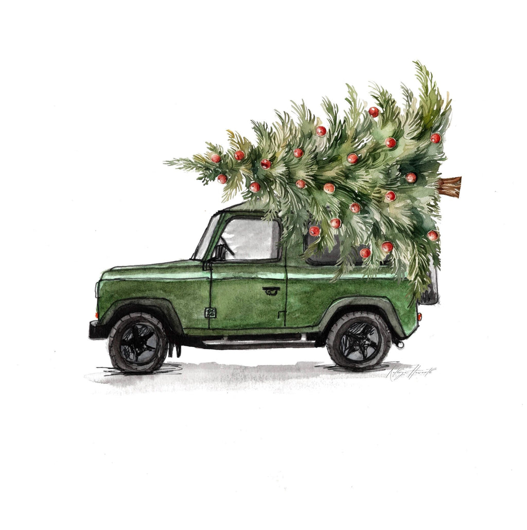 Christmas Land Rover Defender 90 Card